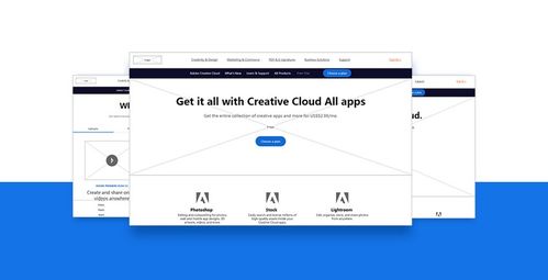adobe是全球知名的軟件開發(fā)團隊,研發(fā)了設計創(chuàng)意領域全球領先的優(yōu)秀軟件產(chǎn)品,為設計行業(yè)提供了巨大的價值 網(wǎng)站原型以圖文排版為主,頂部一級導航,彈出面板和面板的使用實現(xiàn)了一級導航下拉的效果 工具類官網(wǎng)web原型制作分享 adobe